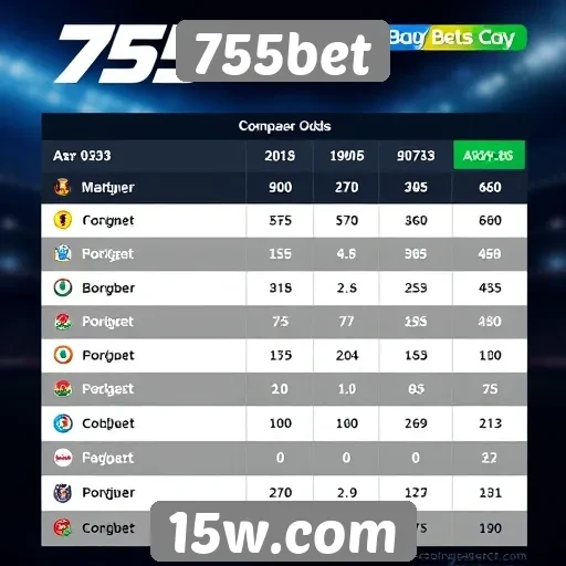 Comparativo de odds entre 755bet e concorrentes